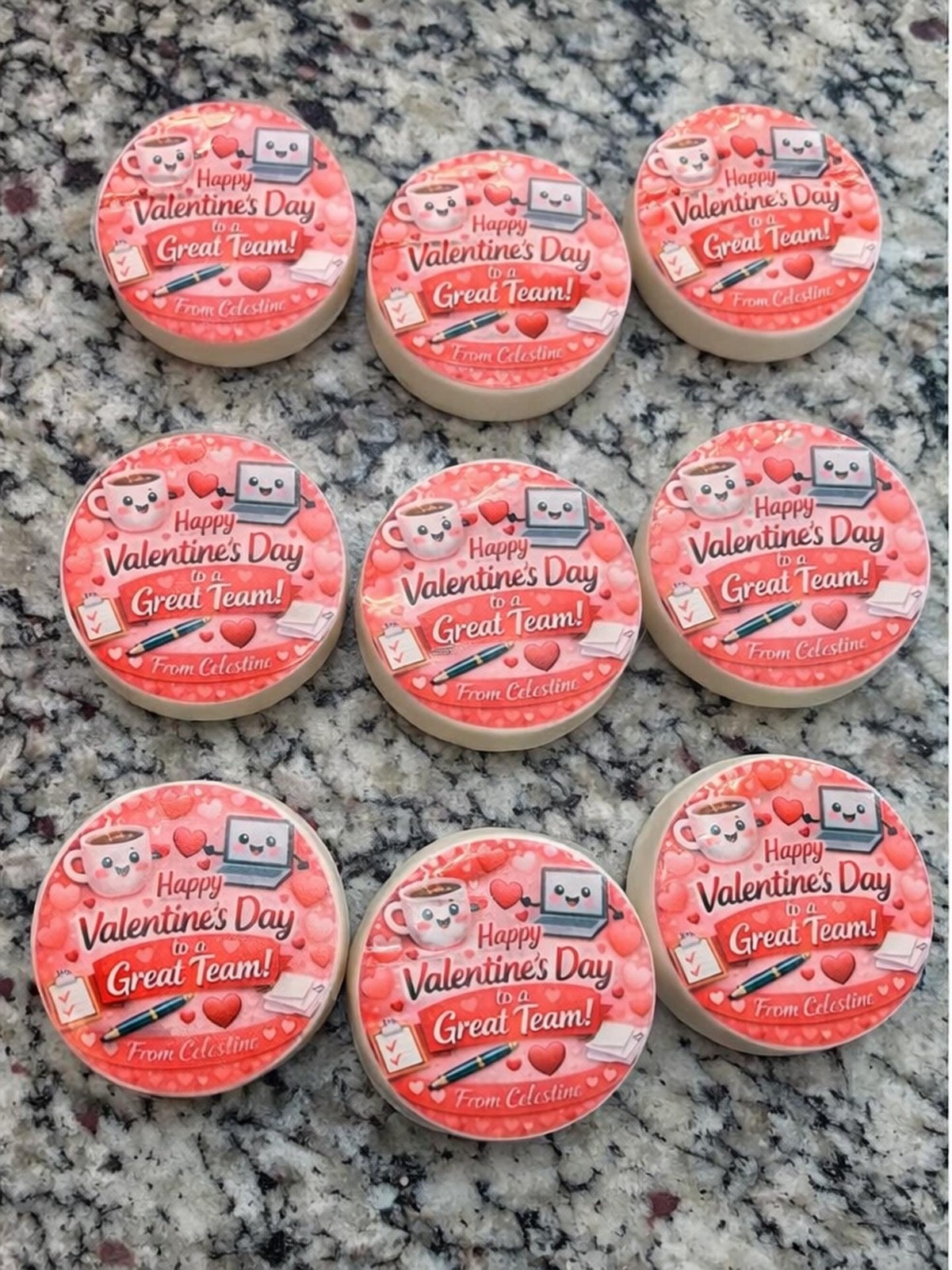 Valentine's Day team appreciation chocolate covered Oreos